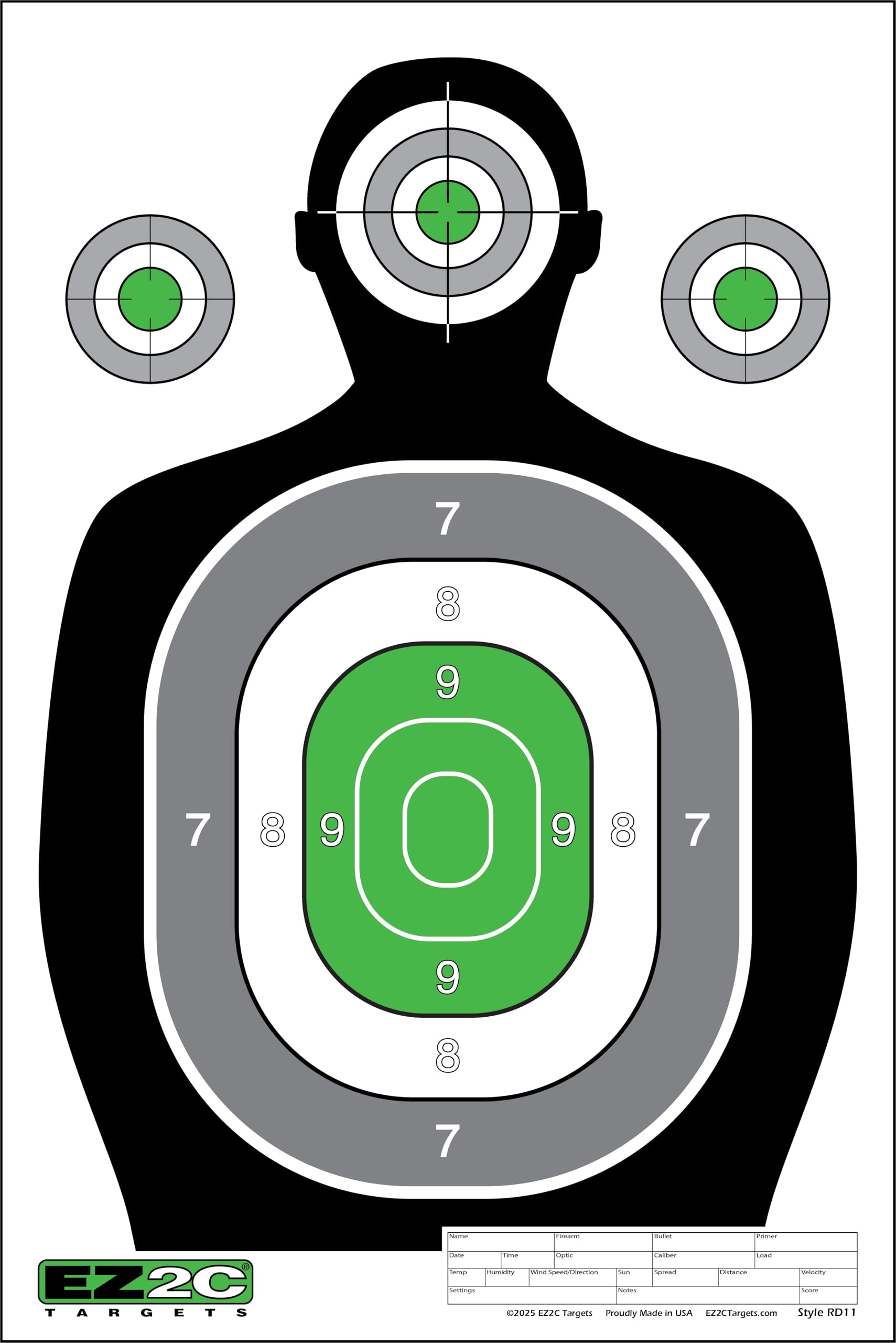 Green Silhouette Target — 12x18 inch 100-Pack