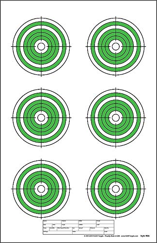 Six 4" Bullseyes Target RD6 — 11×17