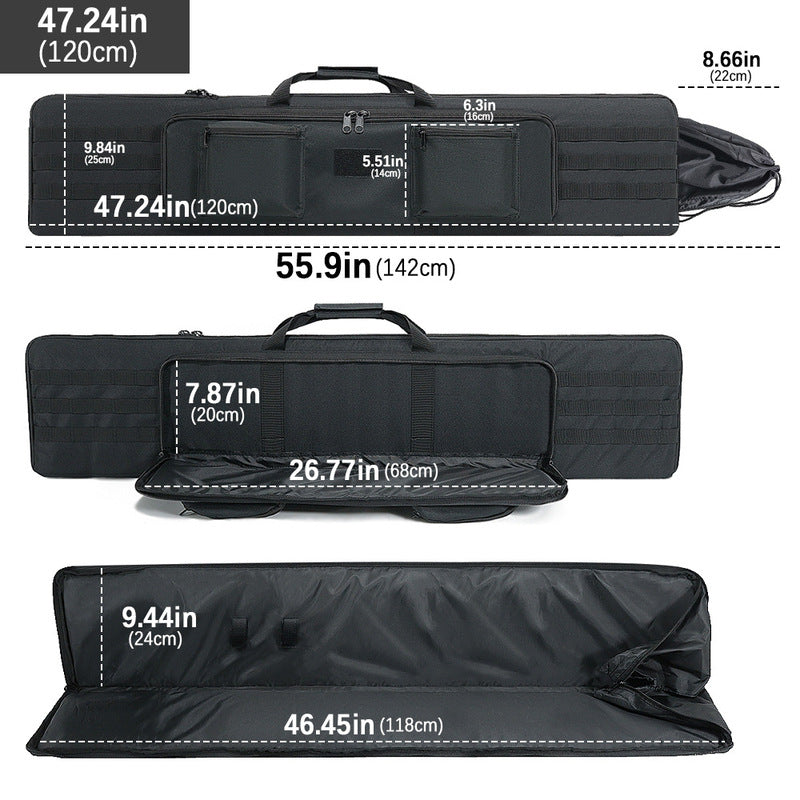 Tactical Rifle Case — Velvet-Lined Soft Bag with MOLLE Panels