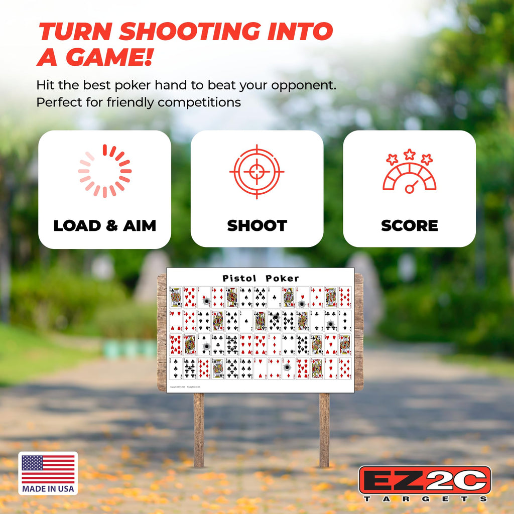 Pistol Poker Target — 12×18 (20-Pack)
