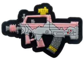 Pink Bullpup Rifle PVC Morale Patch
