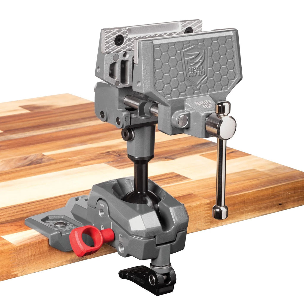 Master Gun Vise Articulating Bench Vise — compatibility demonstration