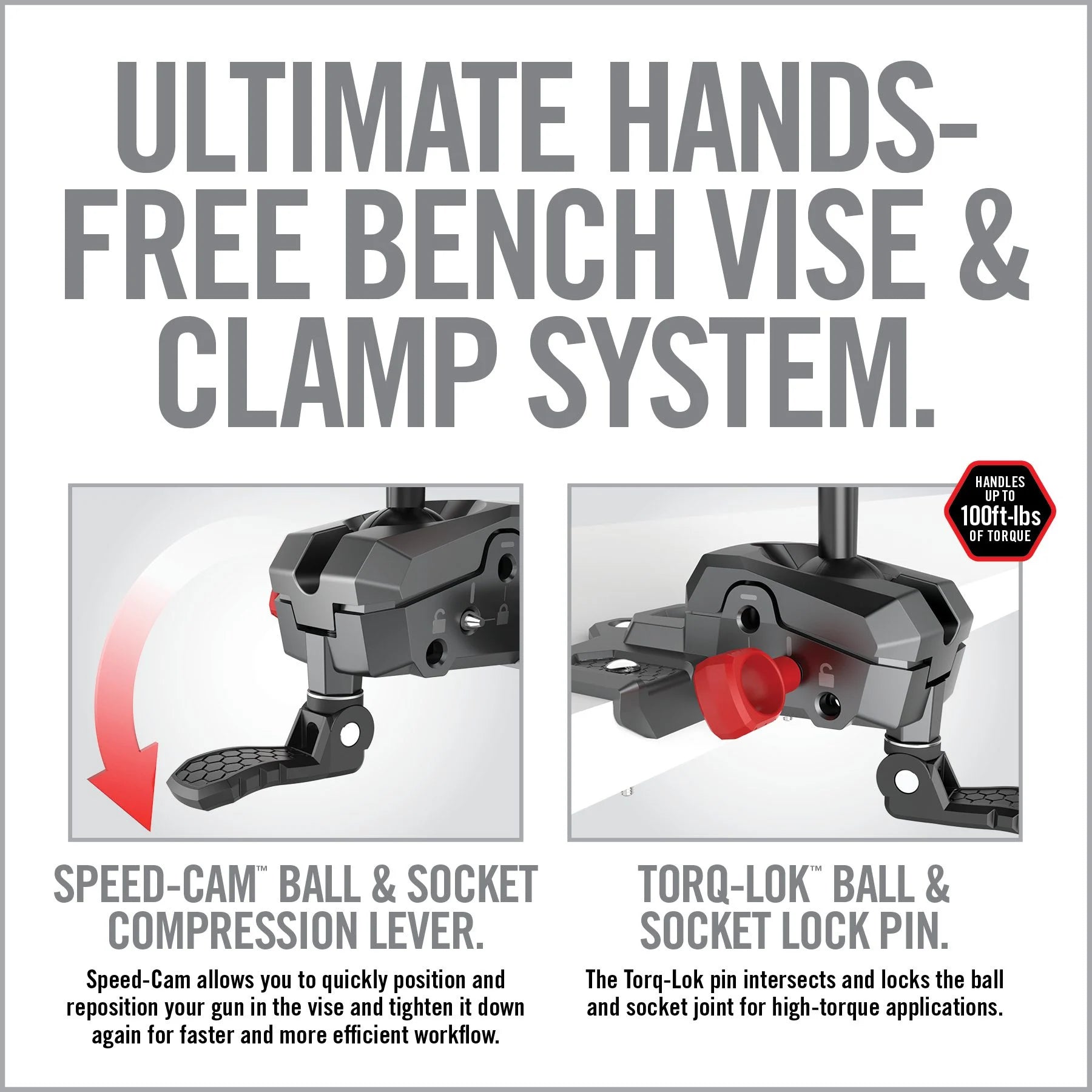 Master Gun Vise Articulating Bench Vise — packaging and included items