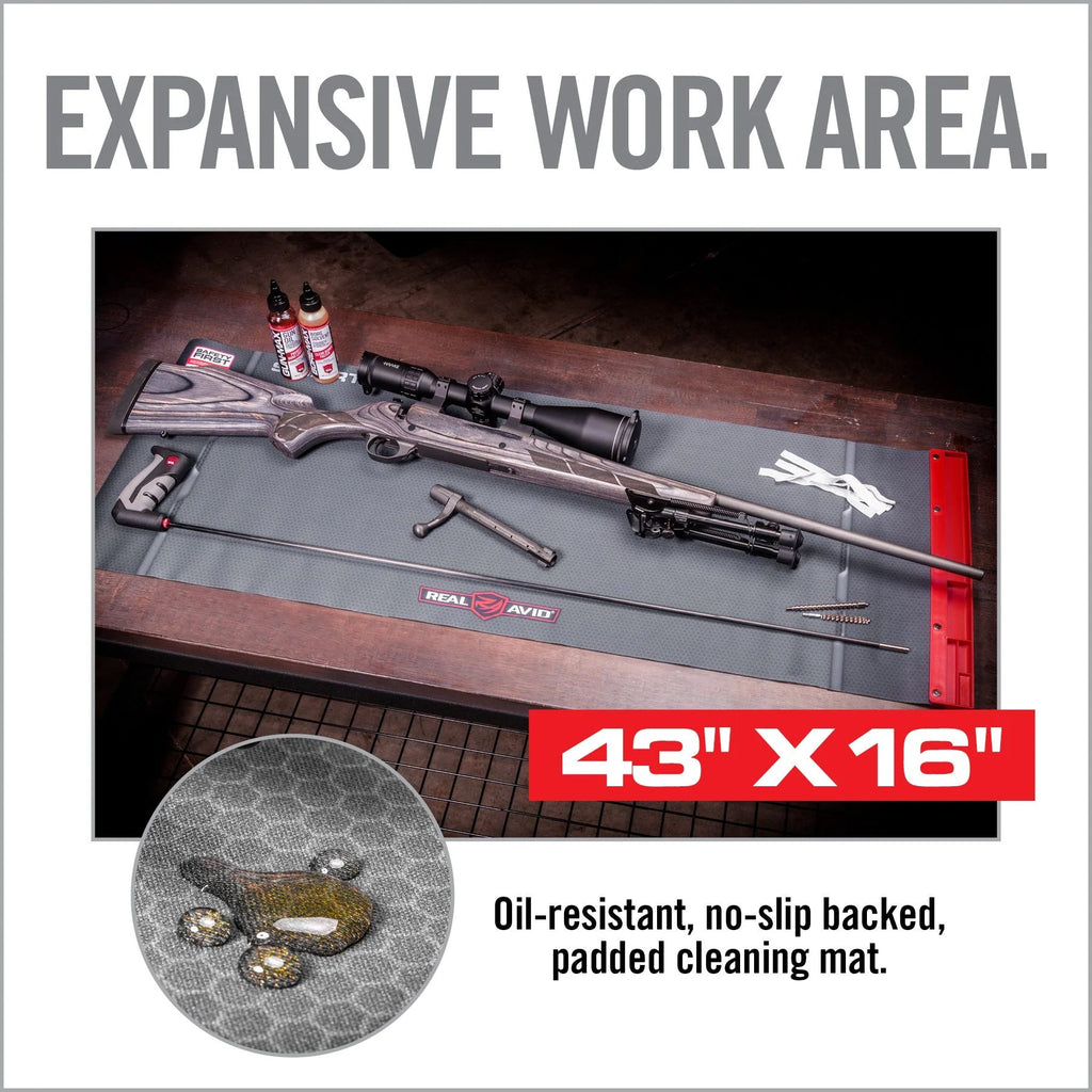 Real Avid Universal Smart Mat Long-Gun with Parts Tray — components and contents