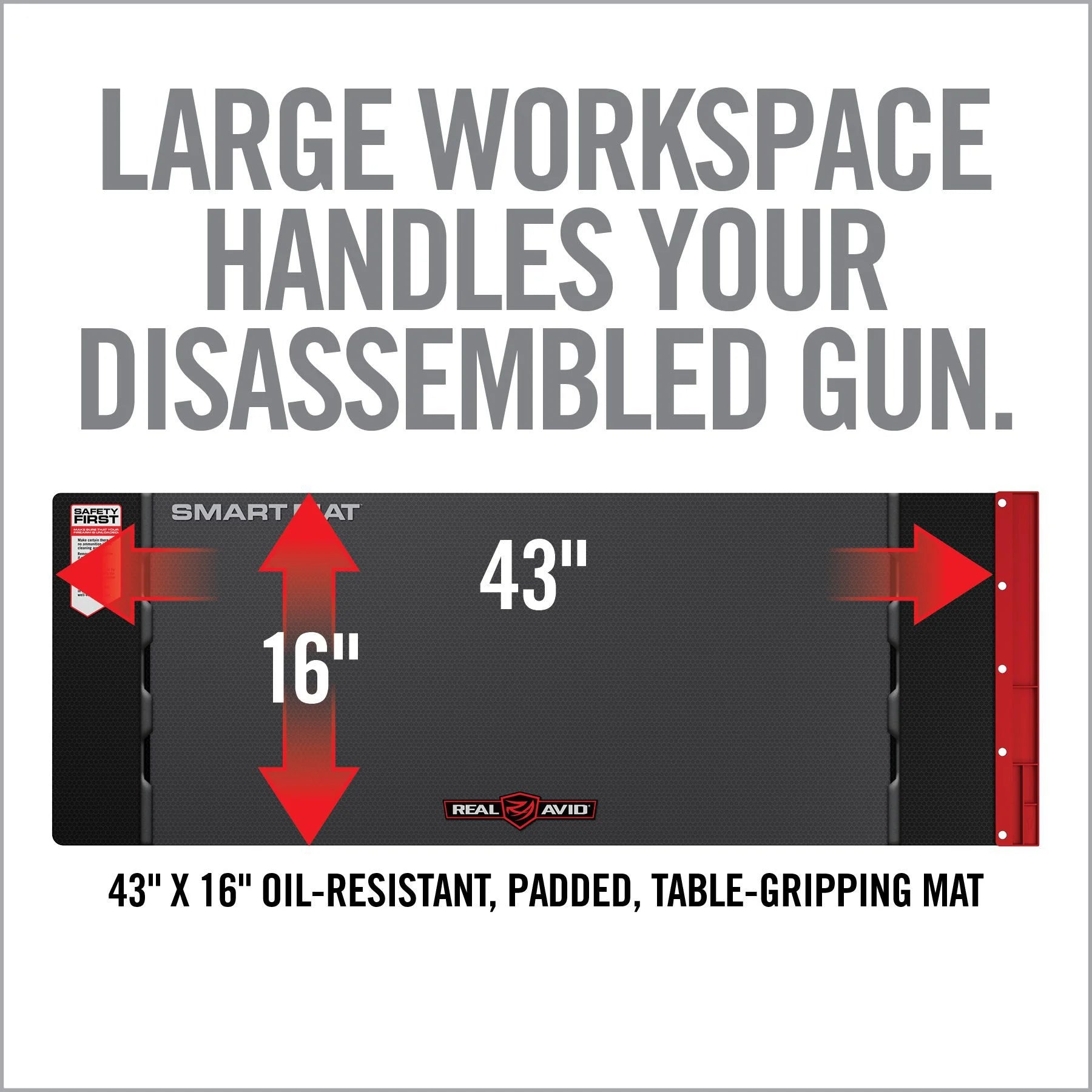 Real Avid Universal Smart Mat Long-Gun with Parts Tray — storage and case view