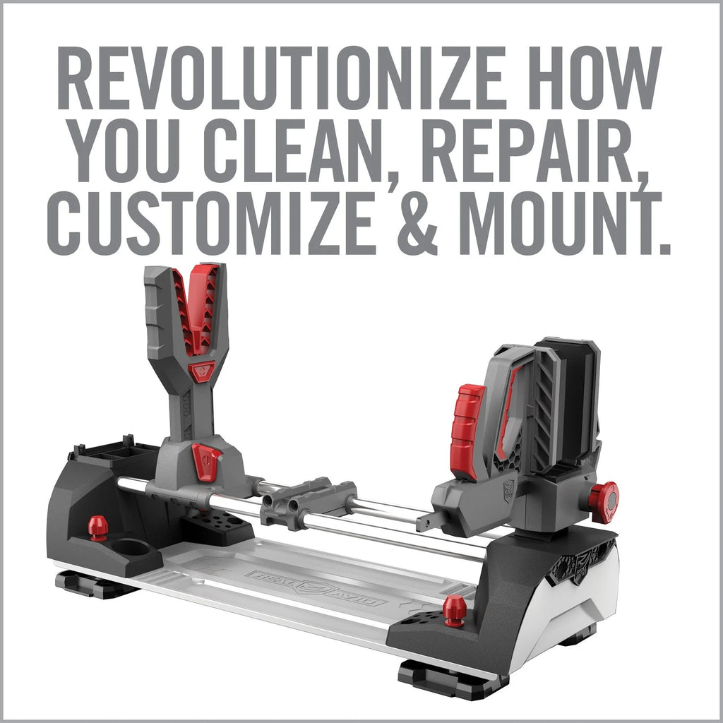 Master Gun Workstation™ — Bench Vise + Integrated Cleaning System