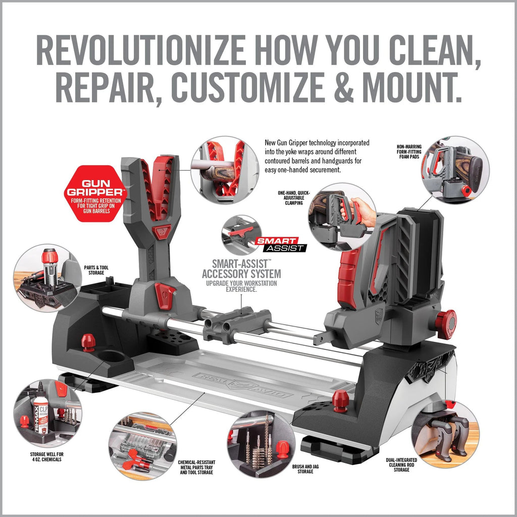 Master Gun Workstation™ — Bench Vise + Integrated Cleaning System