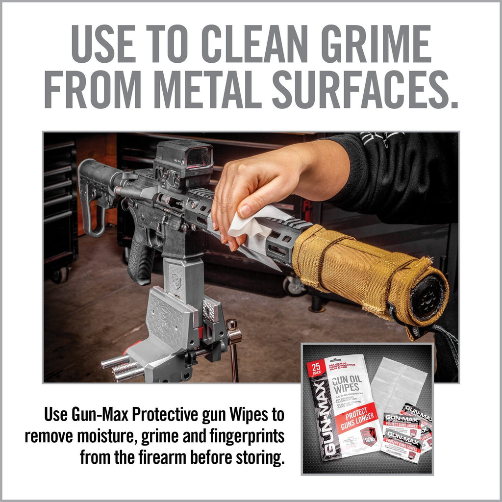 Gun-Max Gun Oil Wipes 25-Count Field Pack — lifestyle application