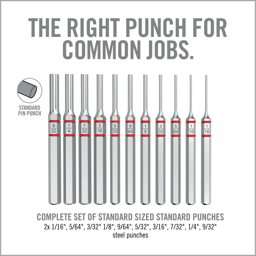 Armorer's Master Hammer™ & Accu-Punch™ 11-Piece Standard Pin Punch Set