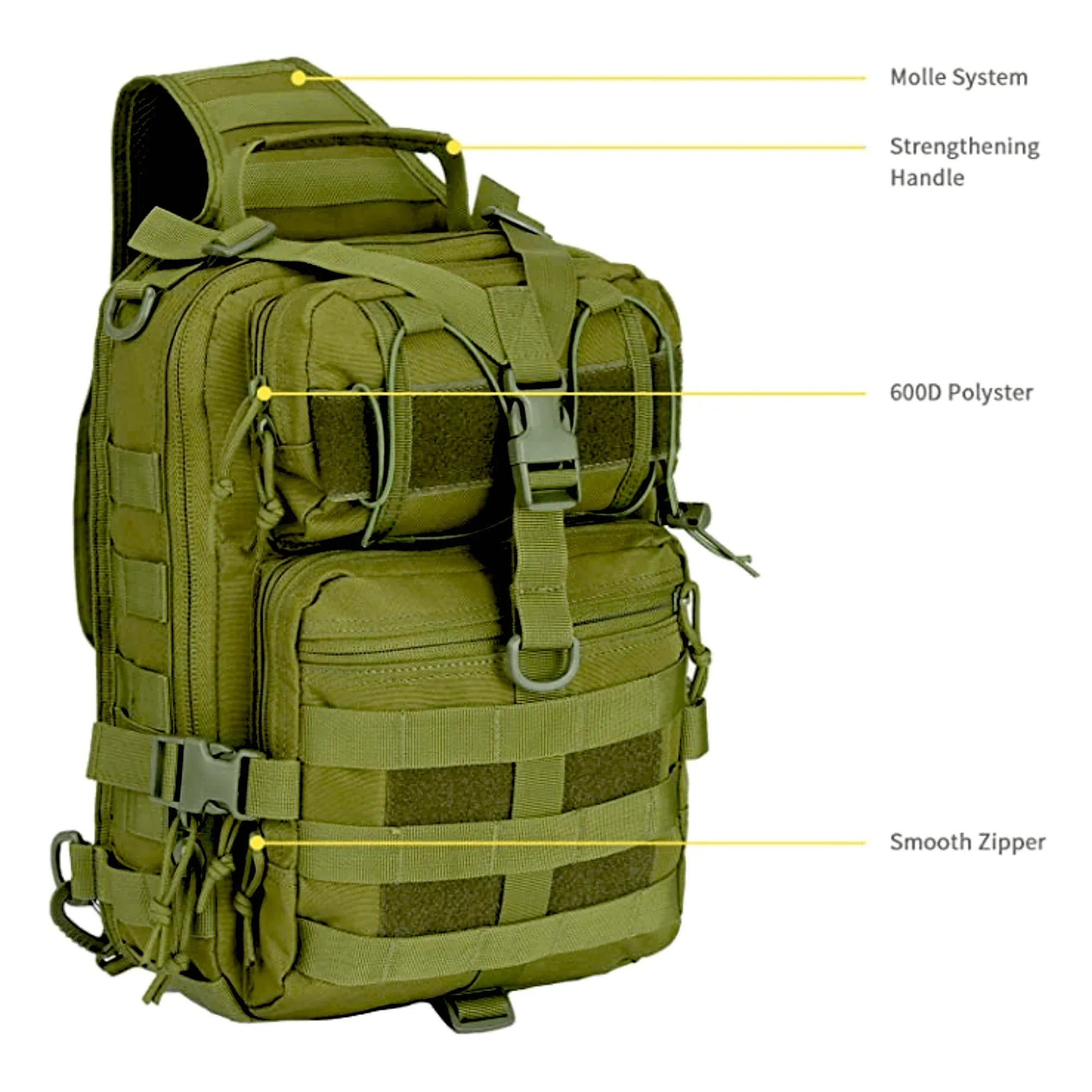 Tactical 15L Sling Range Bag — MOLLE Outdoor Shoulder Pack