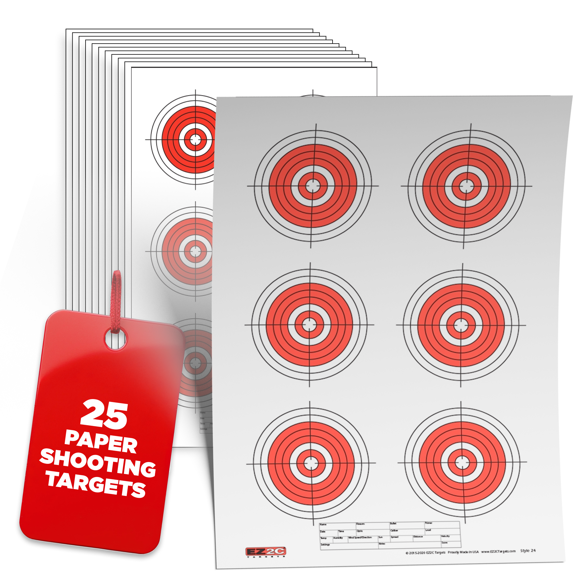 Six Bullseye Target — 11x17 inch