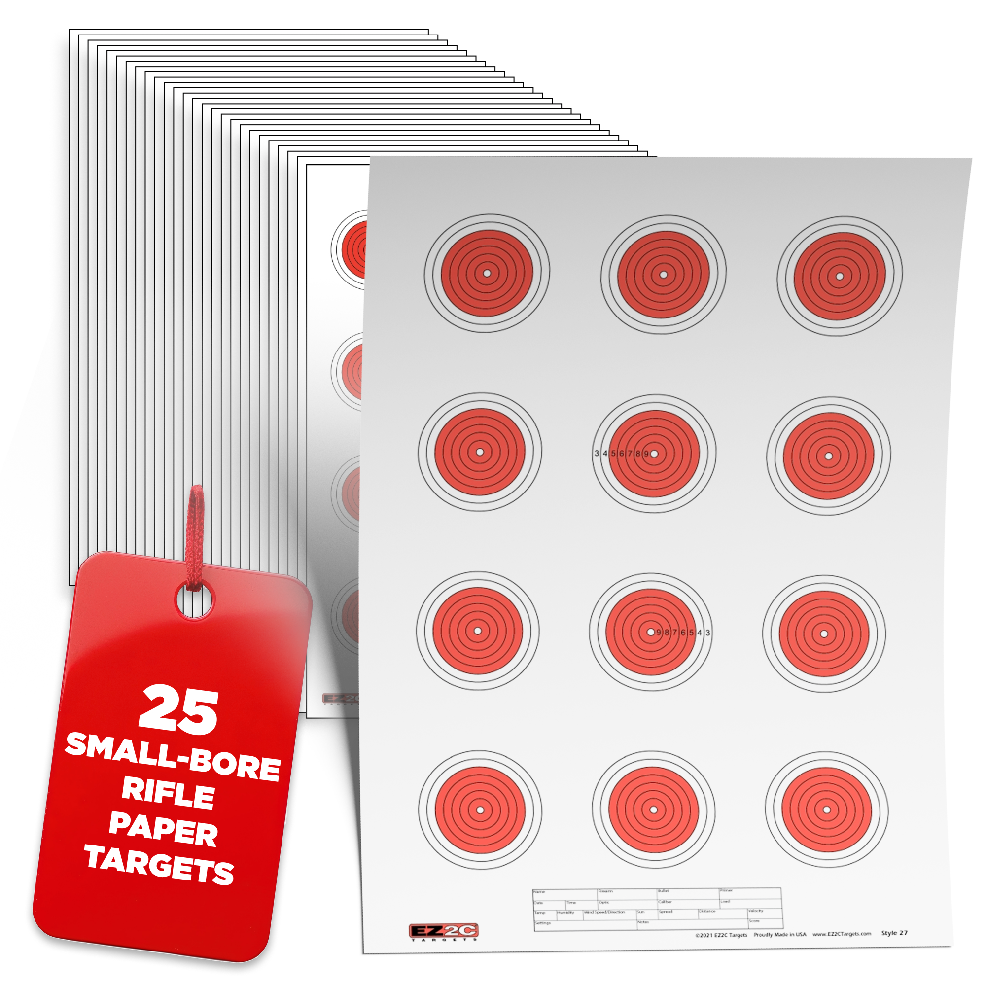 Small-Bore 50ft Target #27 — 11×17 (25-Pack)