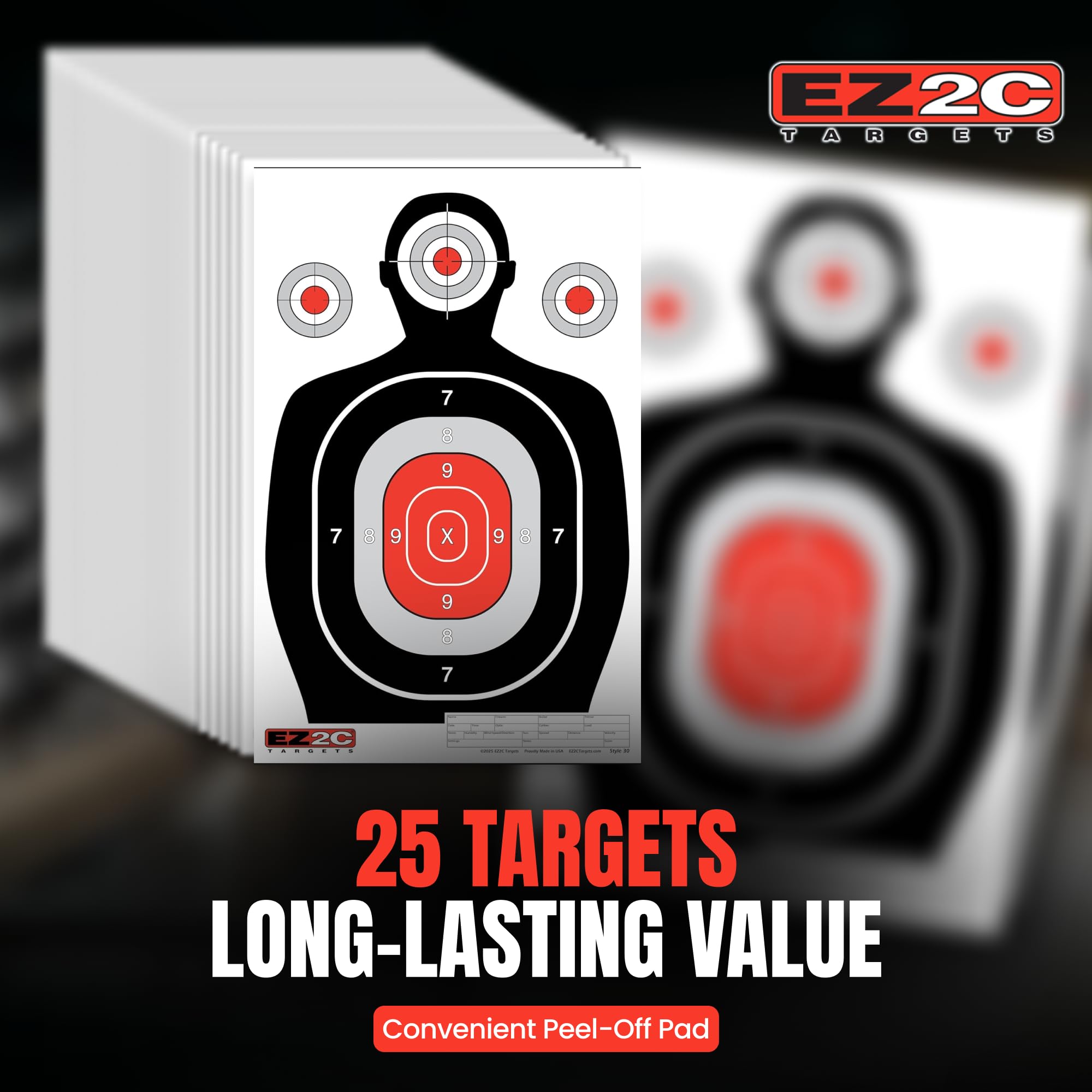 Silhouette Target — 12×18 (25-Pack)