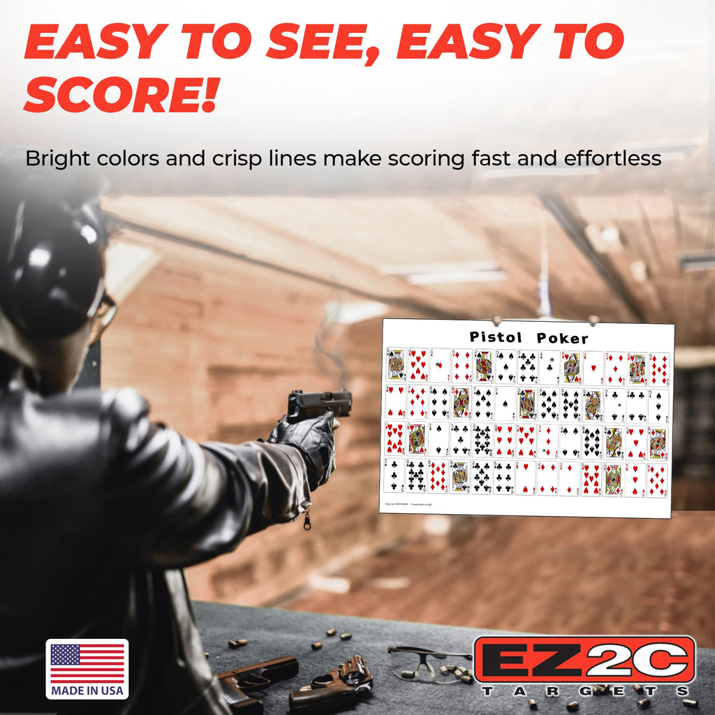 Pistol Poker Target — 12×18 (20-Pack)