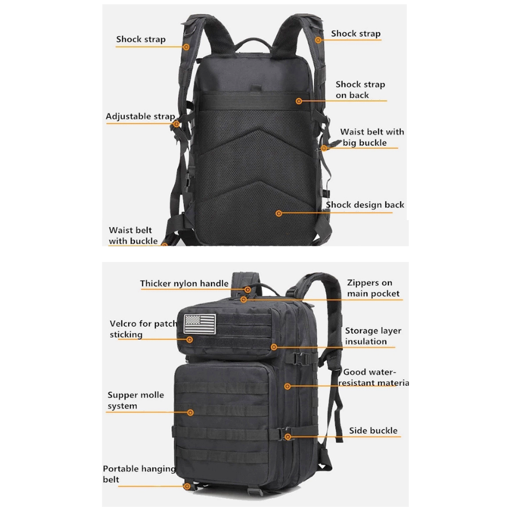 JupiterGear Military 3P Tactical 45L Backpack — 3-Day Assault Pack