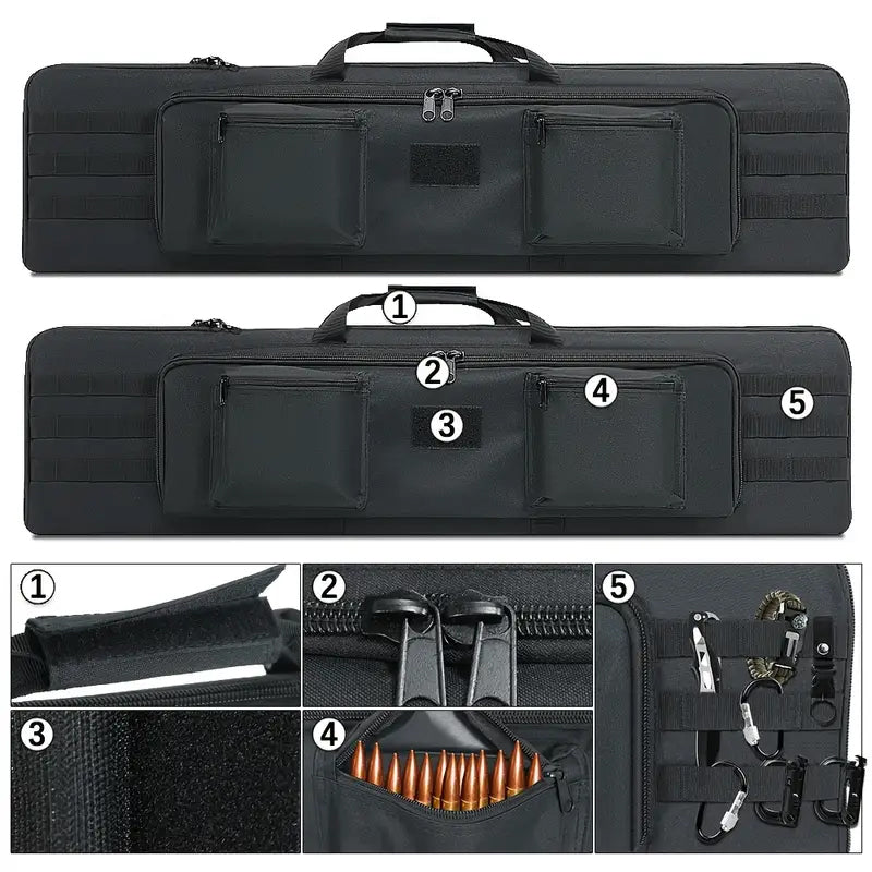 Tactical Rifle Case — Velvet-Lined Soft Bag with MOLLE Panels
