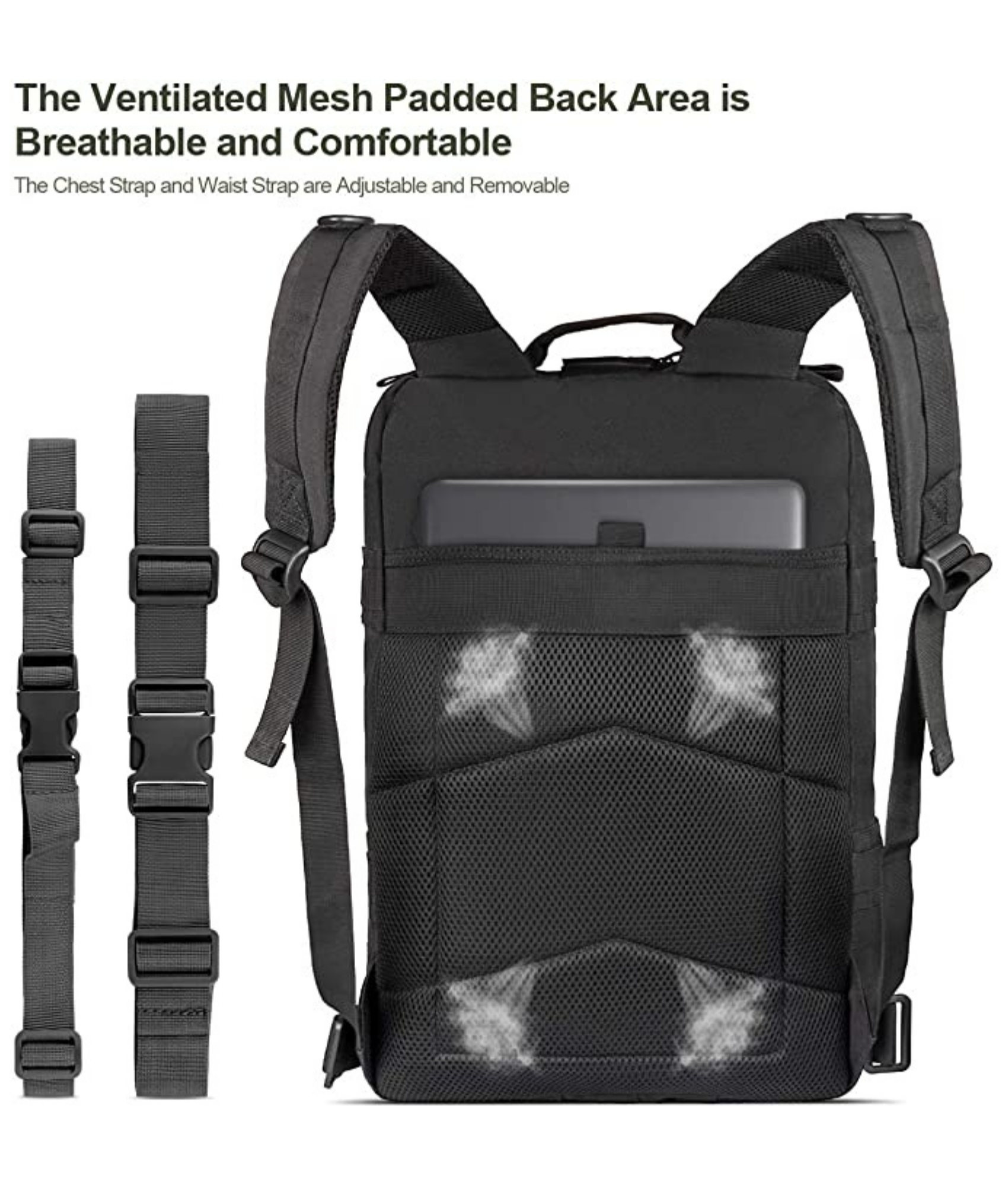 JupiterGear 25L MOLLE Tactical Range Backpack — instructional use view