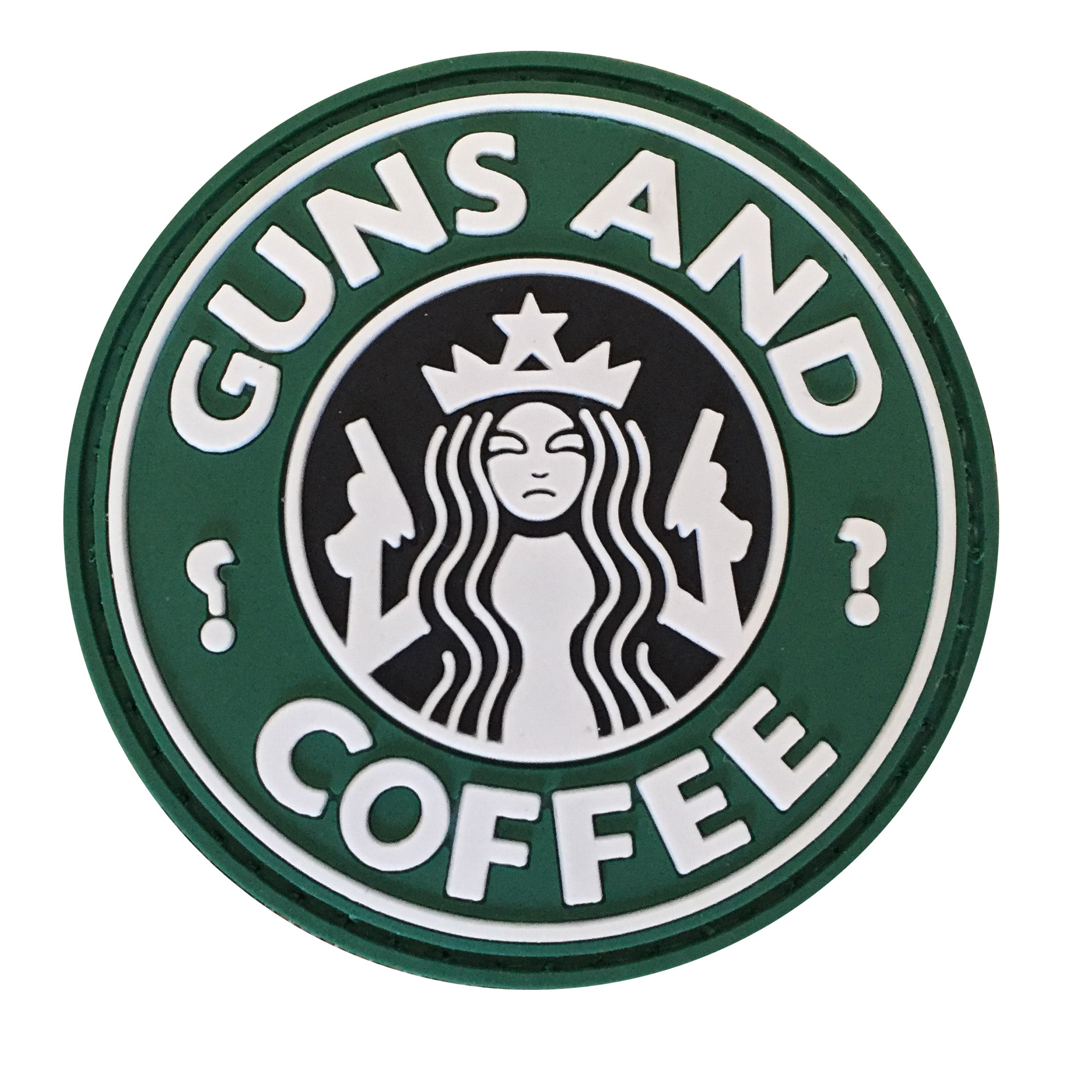 Guns and Coffee PVC Morale Patch — OD Green