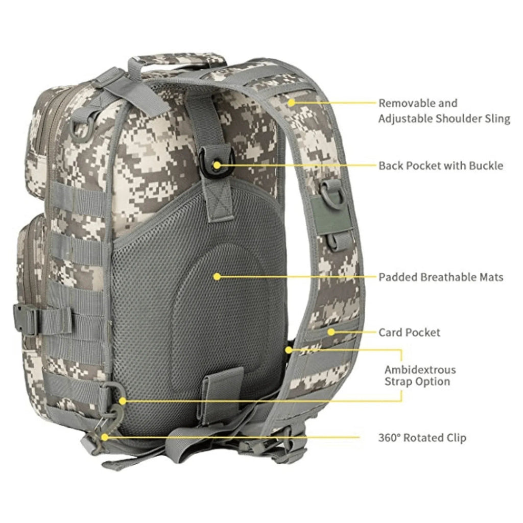 Tactical 15L Sling Range Bag — MOLLE Outdoor Shoulder Pack