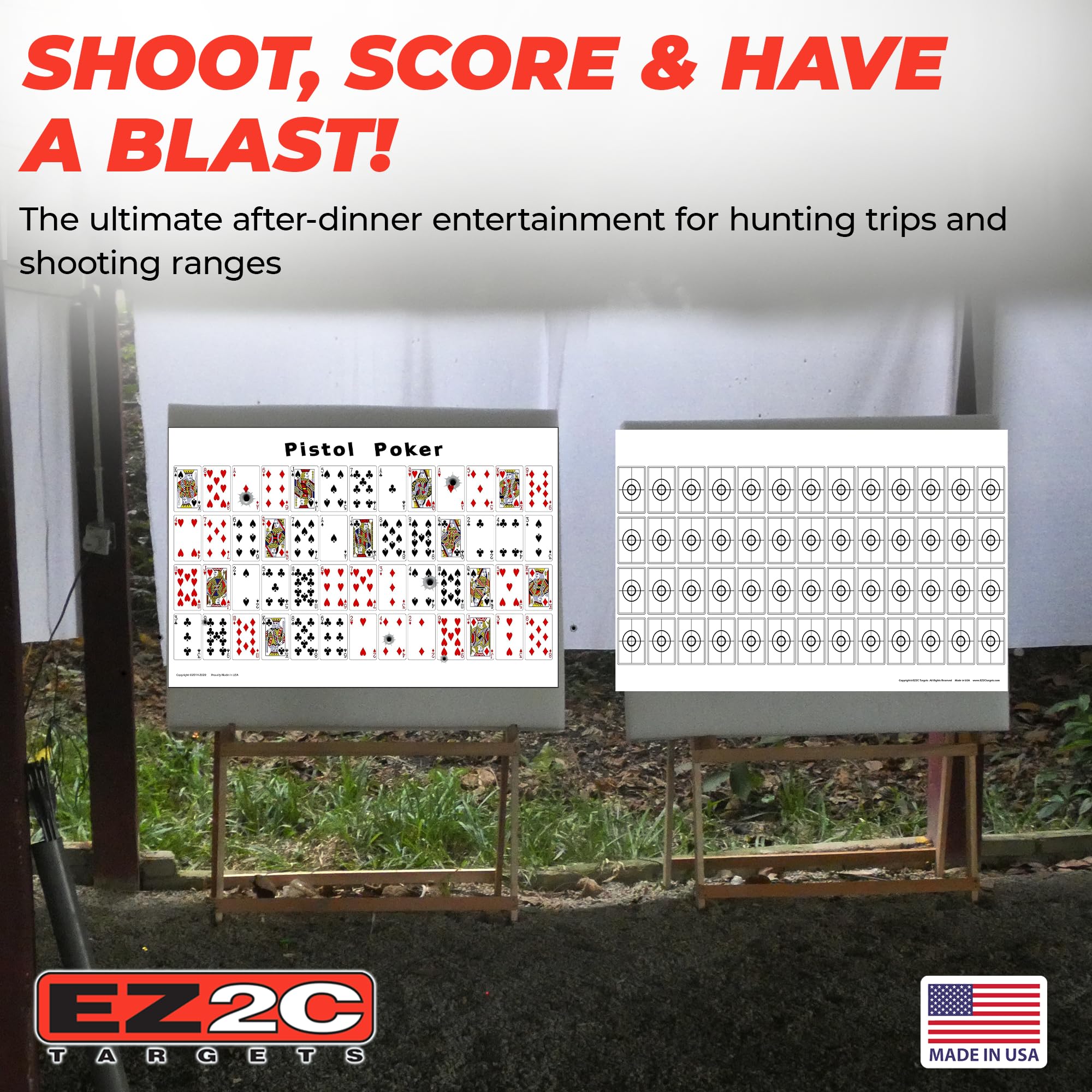 Pistol Poker Target — 12×18 (20-Pack)