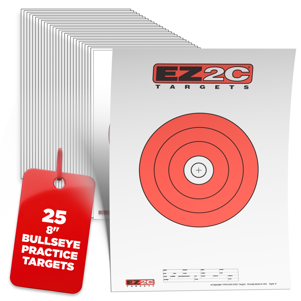8 Inch Hi-Vis Bullseye Target — 11x17 inch
