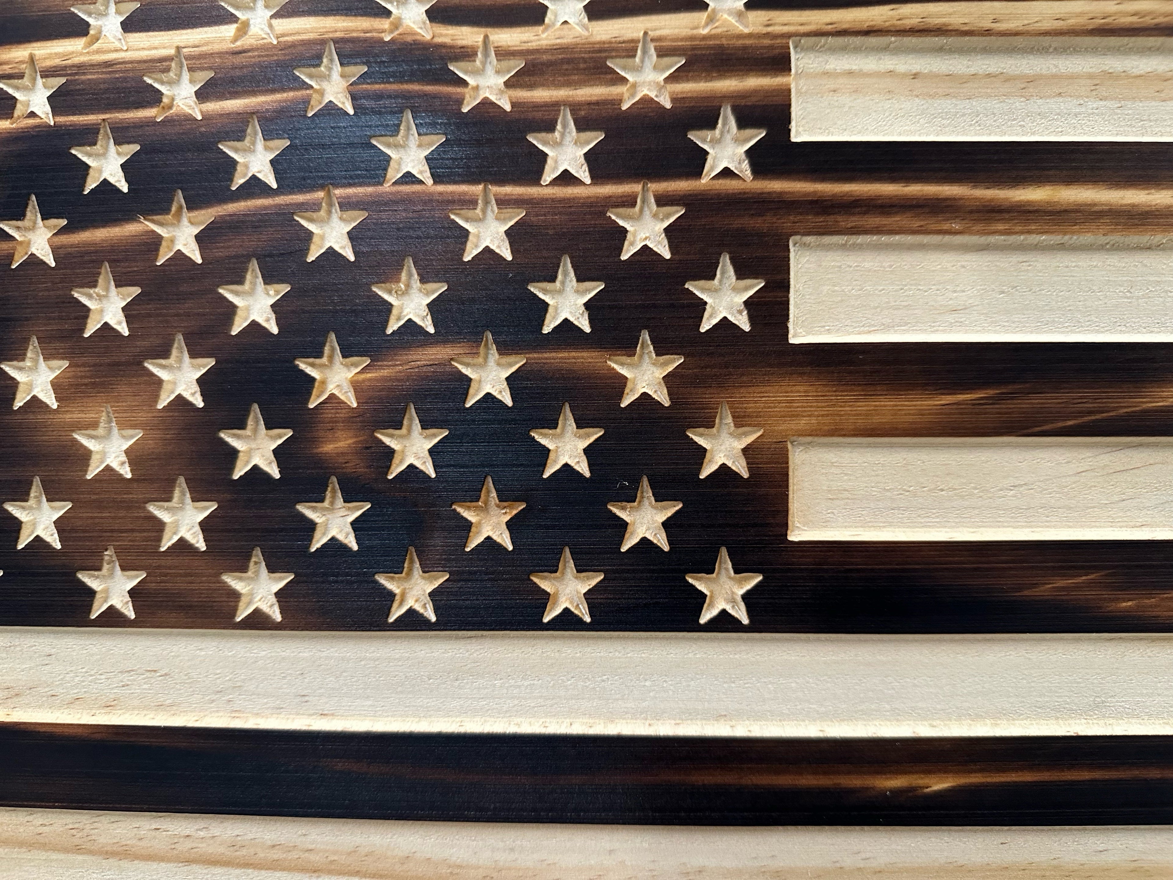 Burnt American Flag Concealment Cabinet — Hidden Wall Storage
