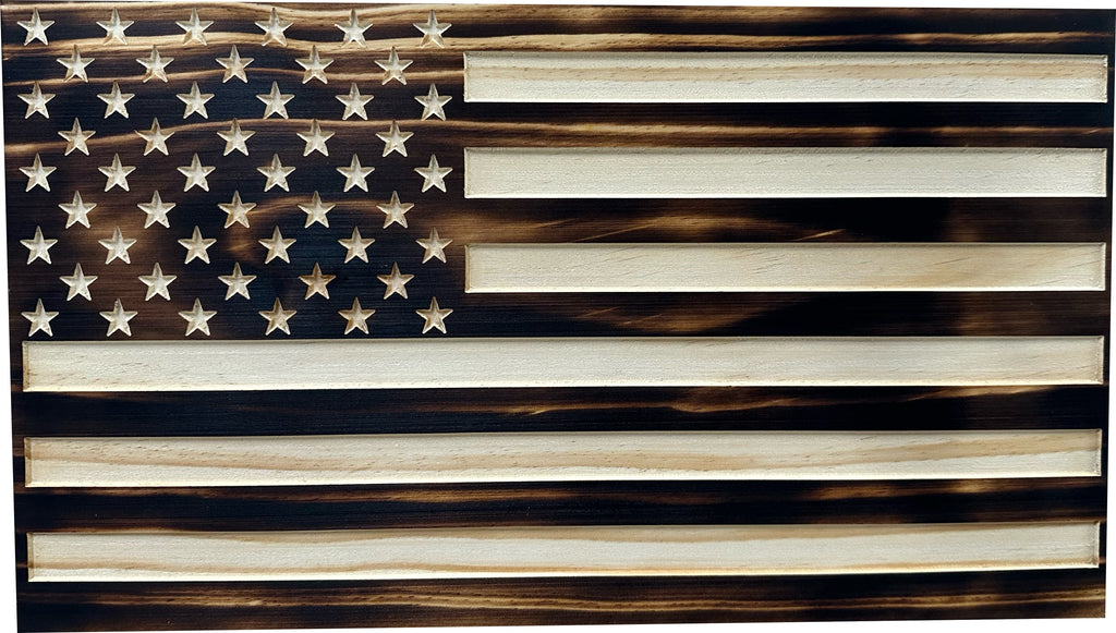Burnt American Flag Concealment Cabinet — Hidden Wall Storage