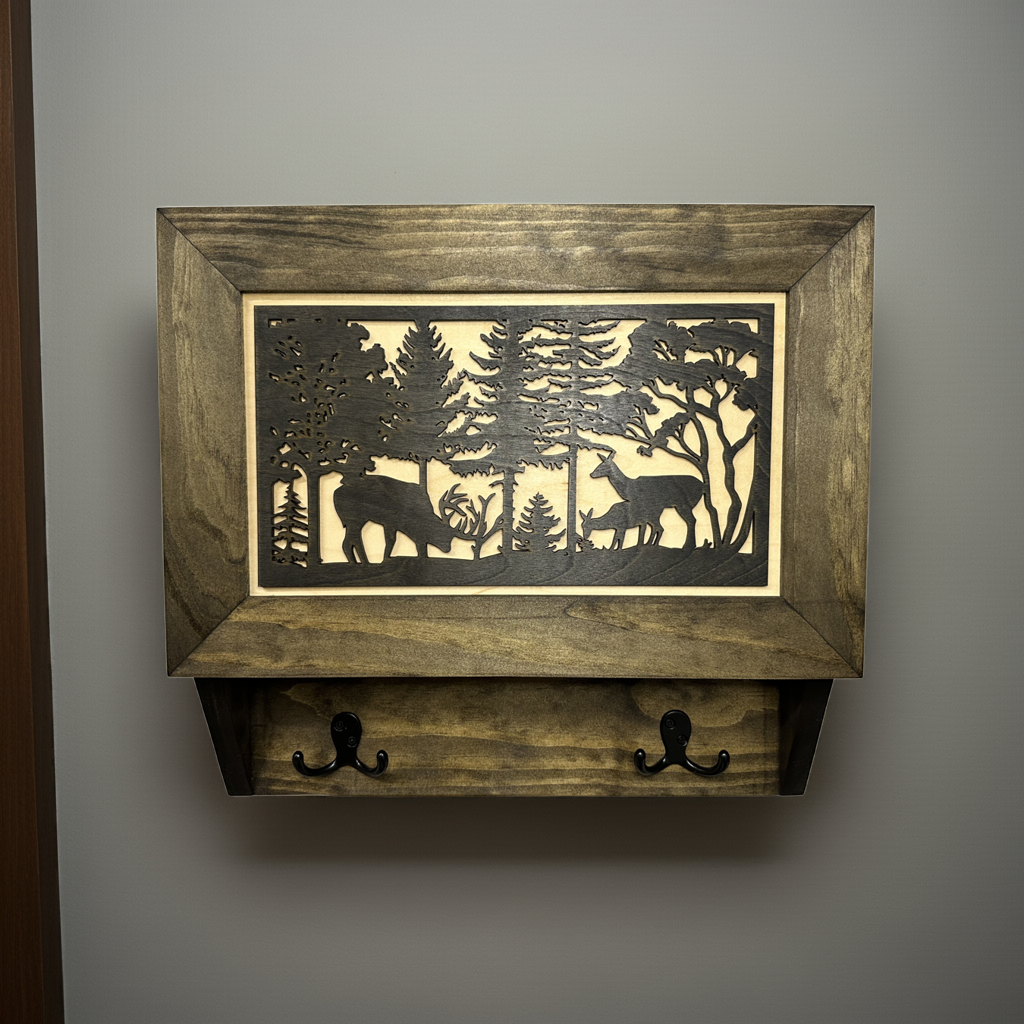 Deer Hunter Concealment Coat Rack — Hidden Firearm Storage