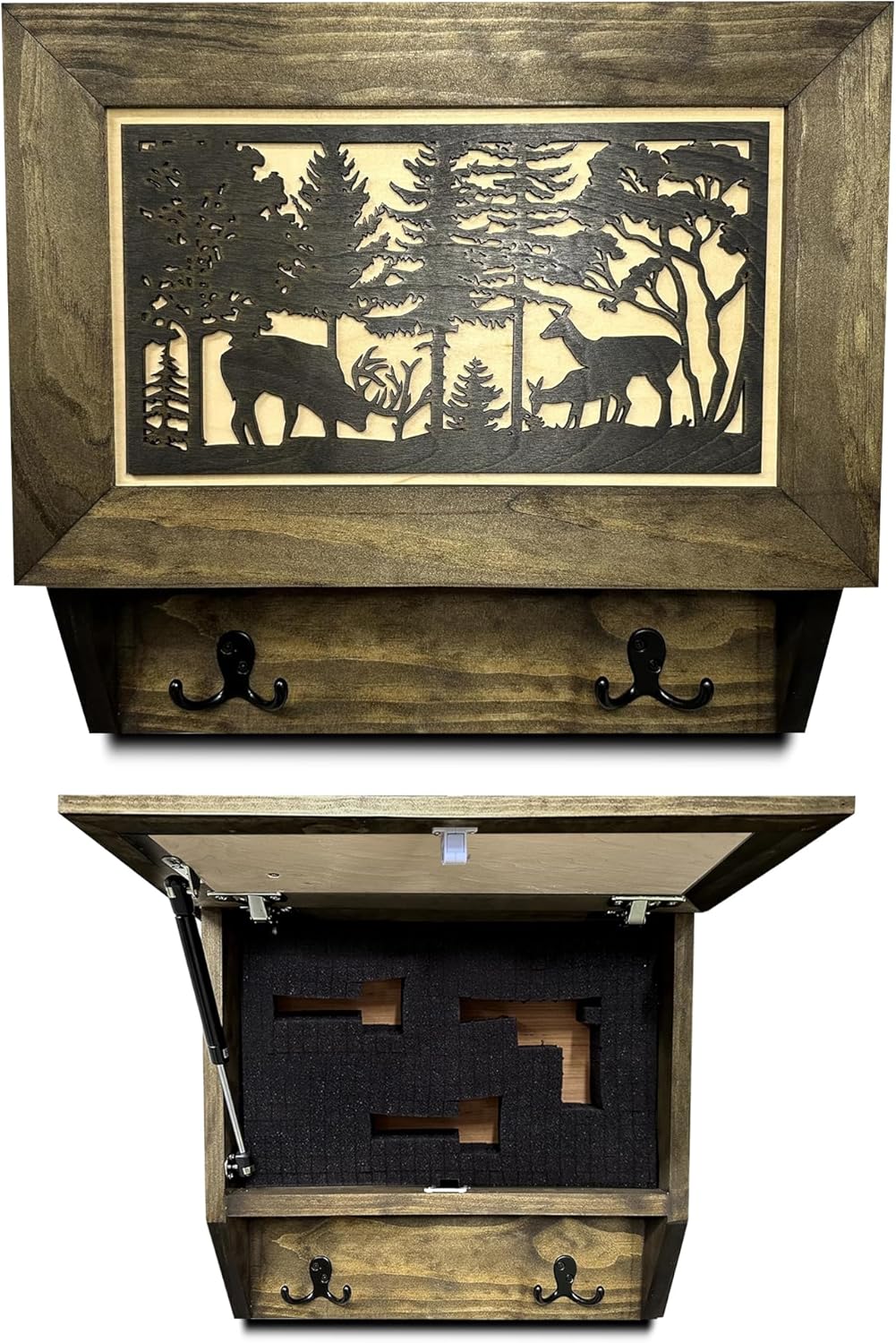 Deer Hunter Concealment Coat Rack — Hidden Firearm Storage