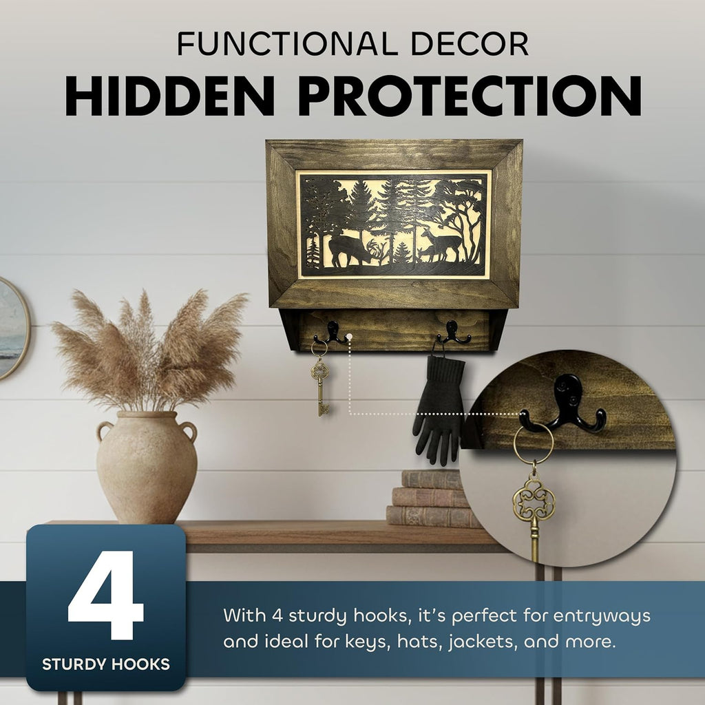 Deer Hunter Concealment Coat Rack — Hidden Firearm Storage