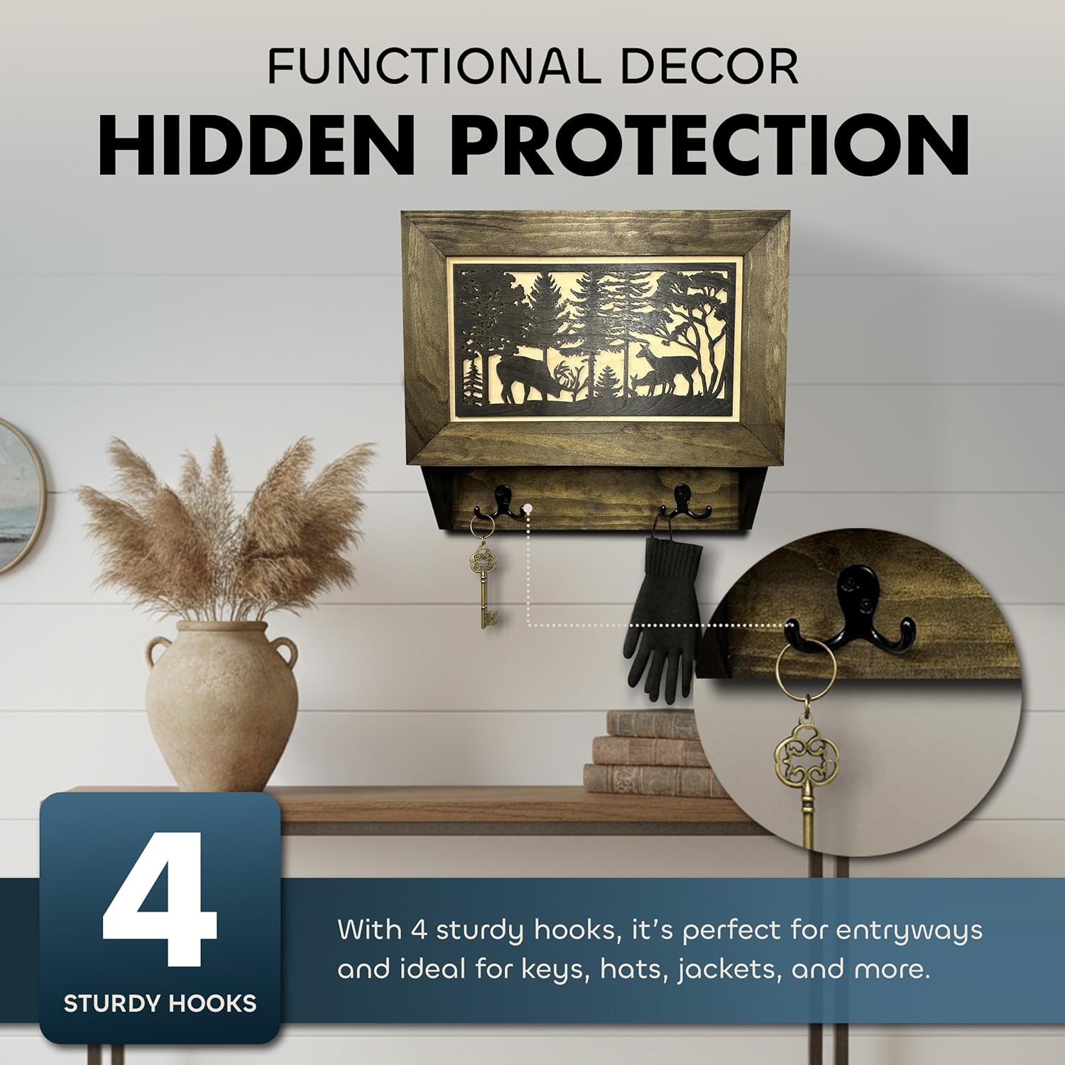 Deer Hunter Concealment Coat Rack — Hidden Firearm Storage
