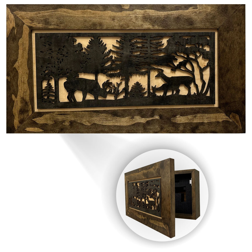 Deer Scene Concealment Cabinet — Hidden Wall Storage