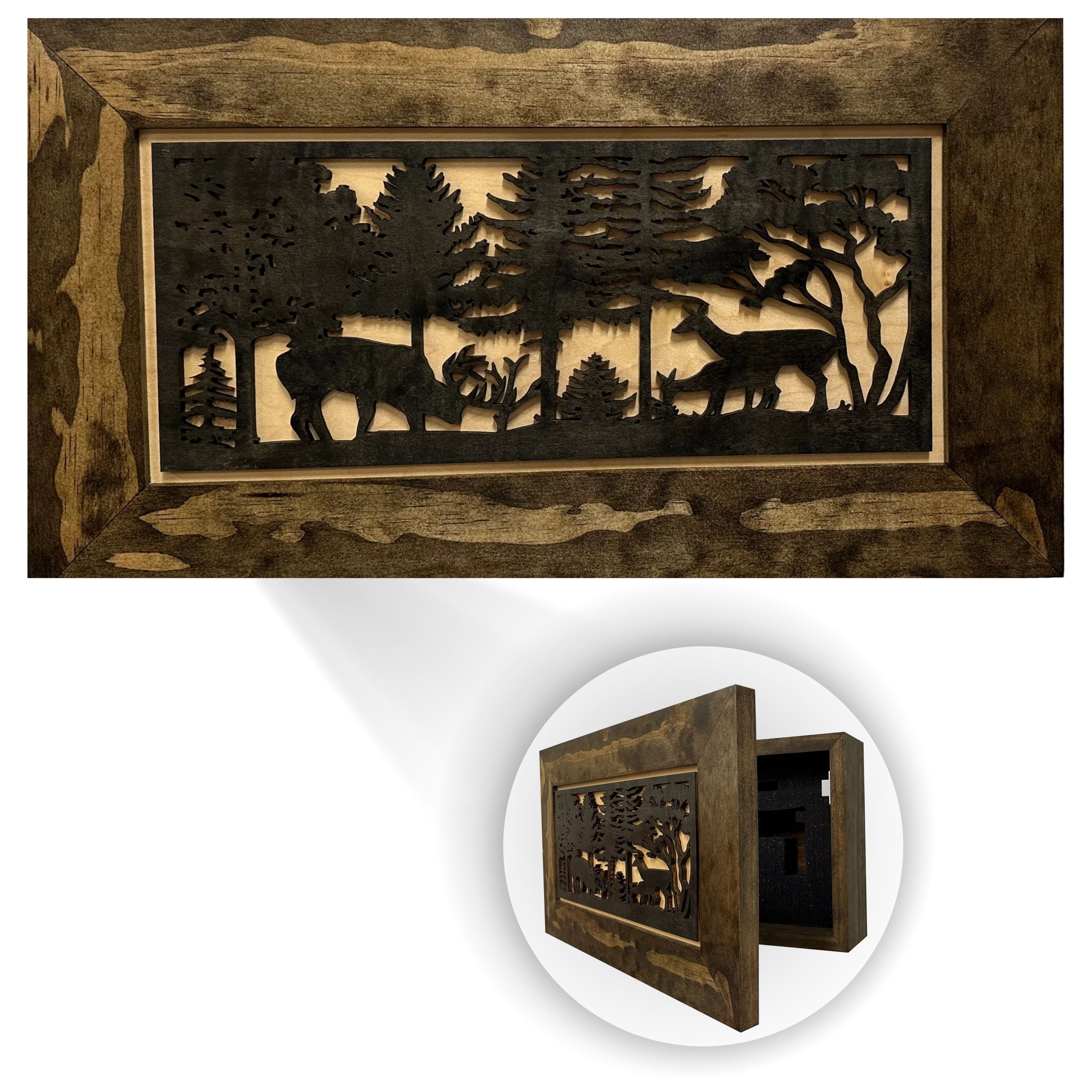 Deer Scene Concealment Cabinet — Hidden Wall Storage