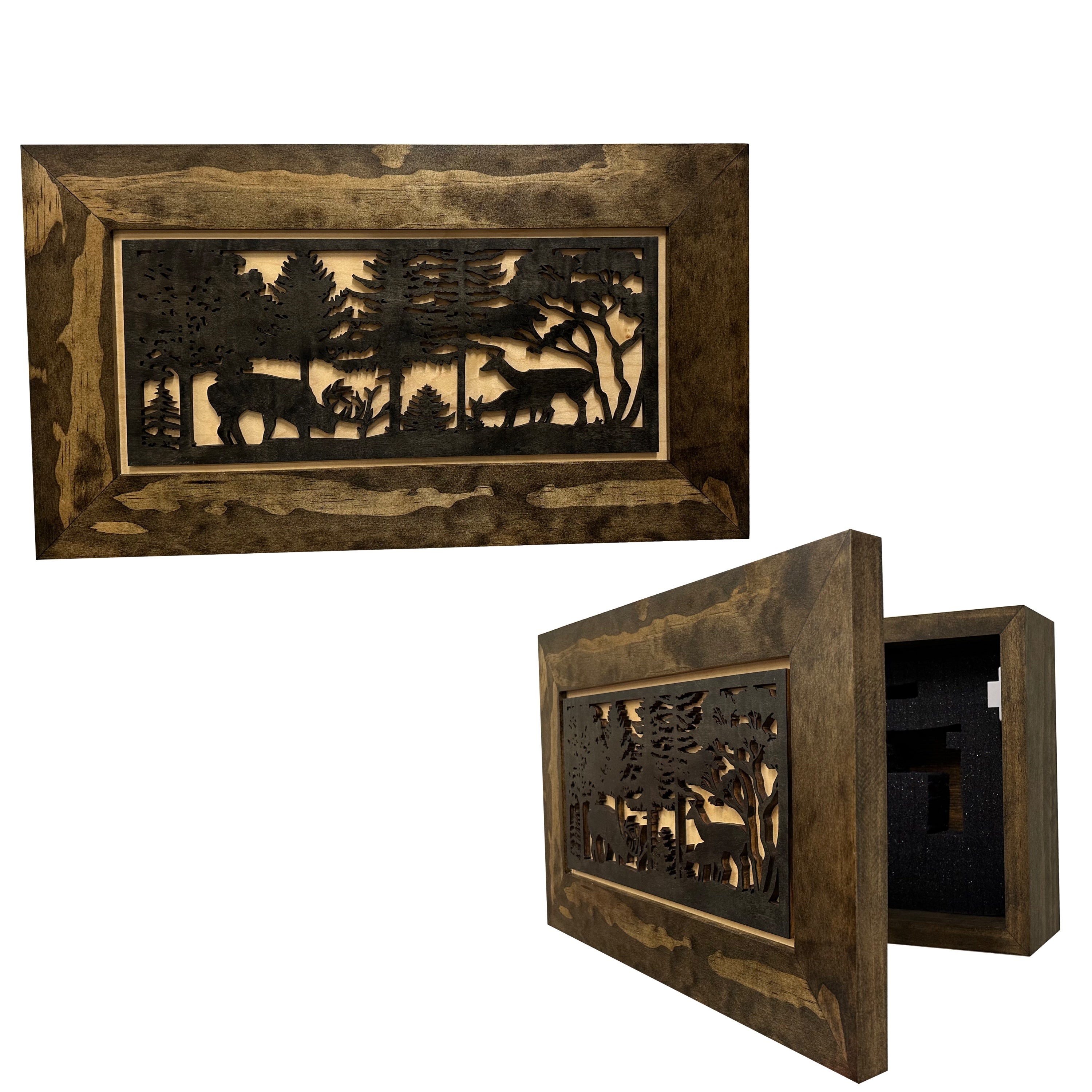 Deer Scene Concealment Cabinet — Hidden Wall Storage