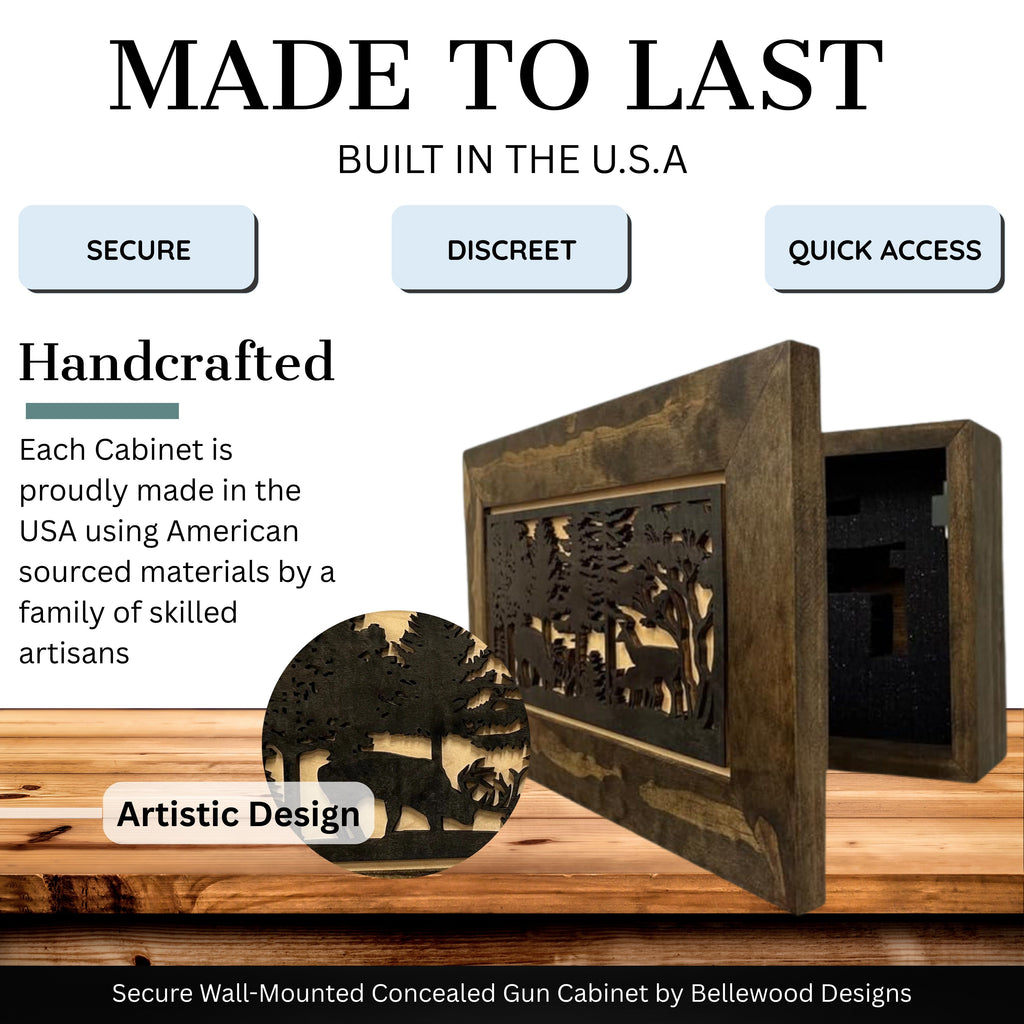 Deer Scene Concealment Cabinet — Hidden Wall Storage