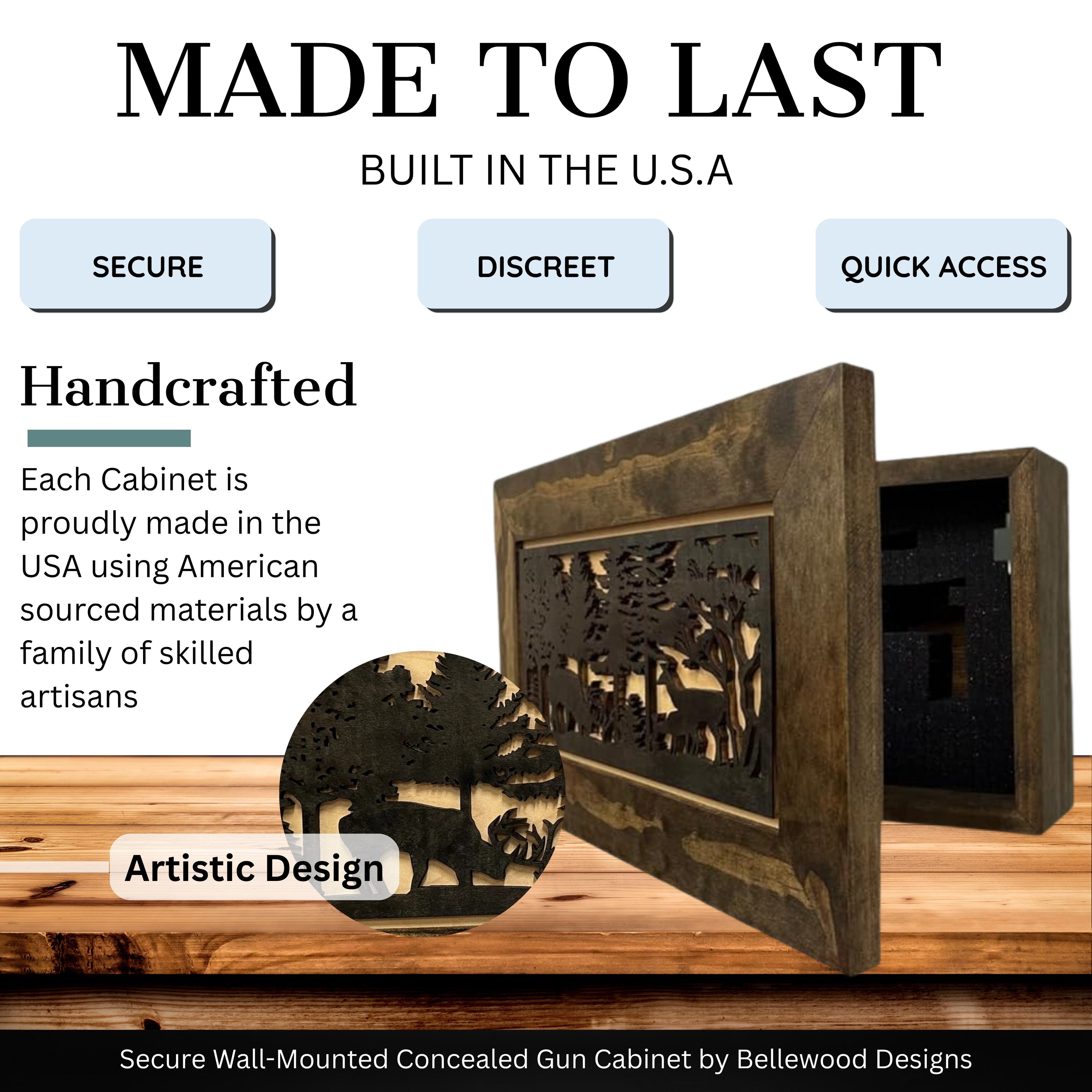 Deer Scene Concealment Cabinet — Hidden Wall Storage