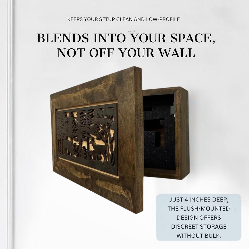 Deer Scene Concealment Cabinet — Hidden Wall Storage