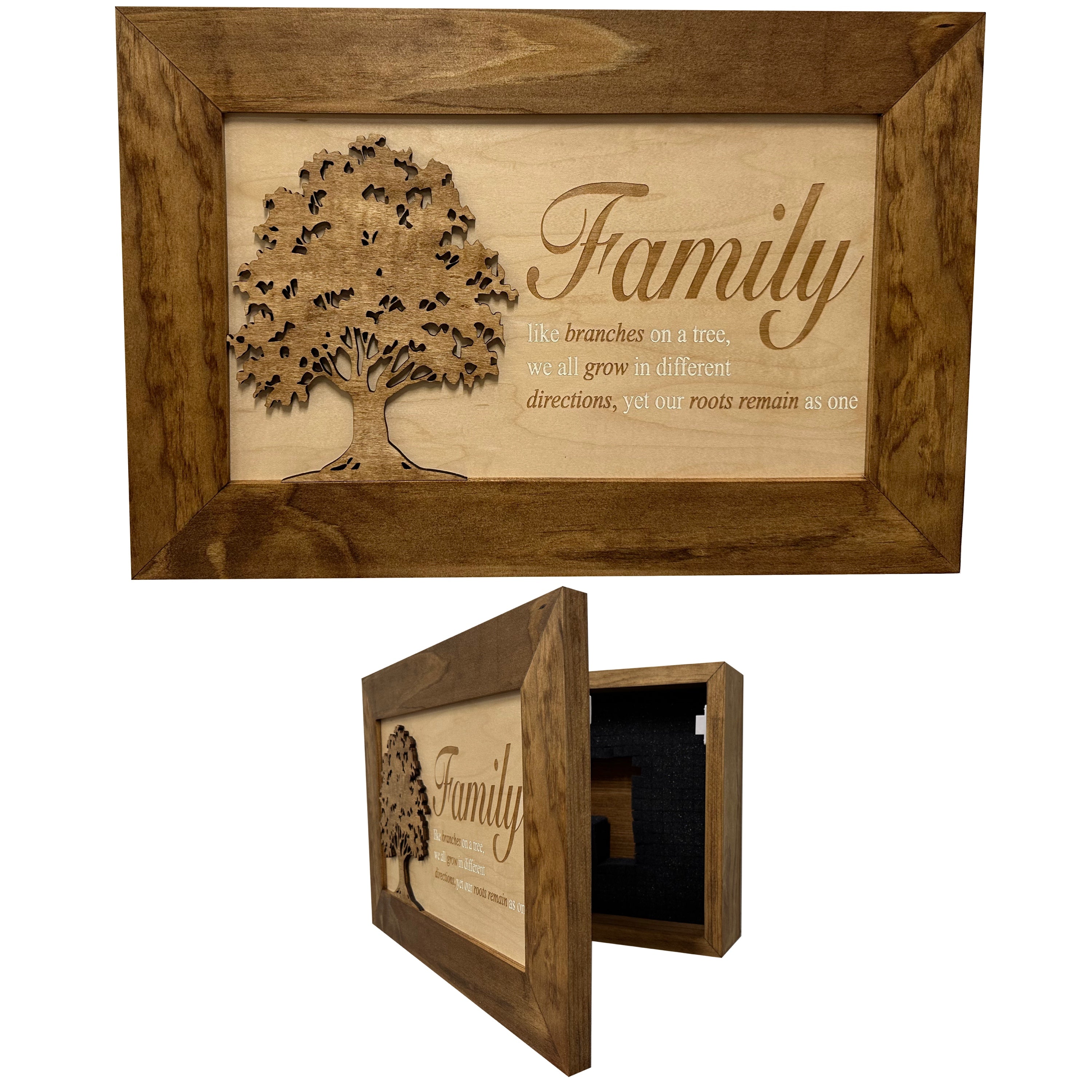 Family Branches Concealment Cabinet — Early American Finish
