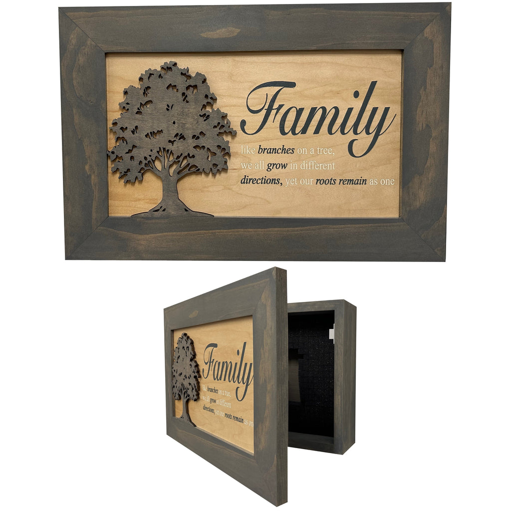 Family Branches Concealment Cabinet — Gray Finish
