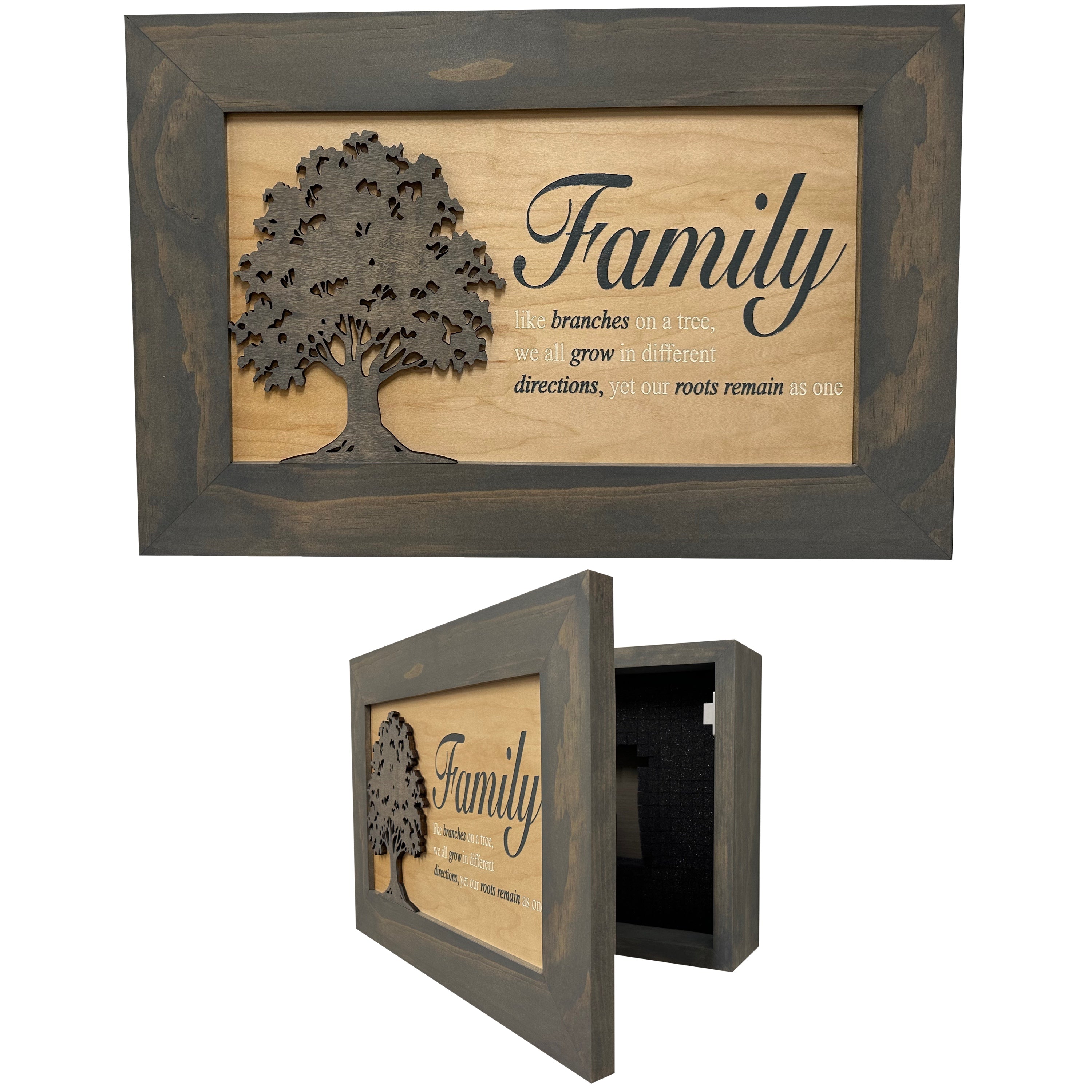 Family Branches Concealment Cabinet — Gray Finish