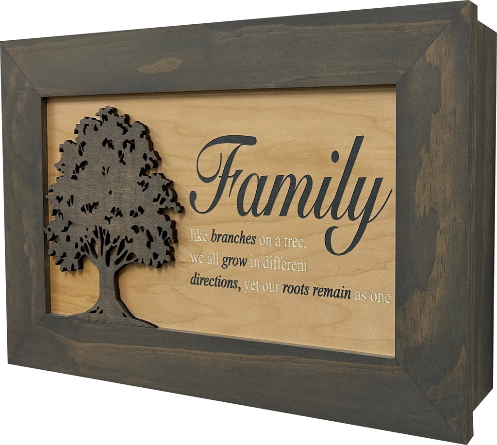 Family Branches Concealment Cabinet — Gray Finish