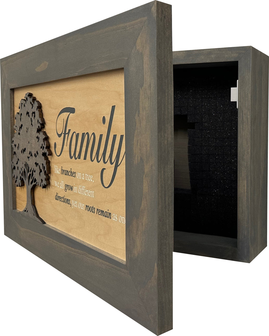 Family Branches Concealment Cabinet — Gray Finish