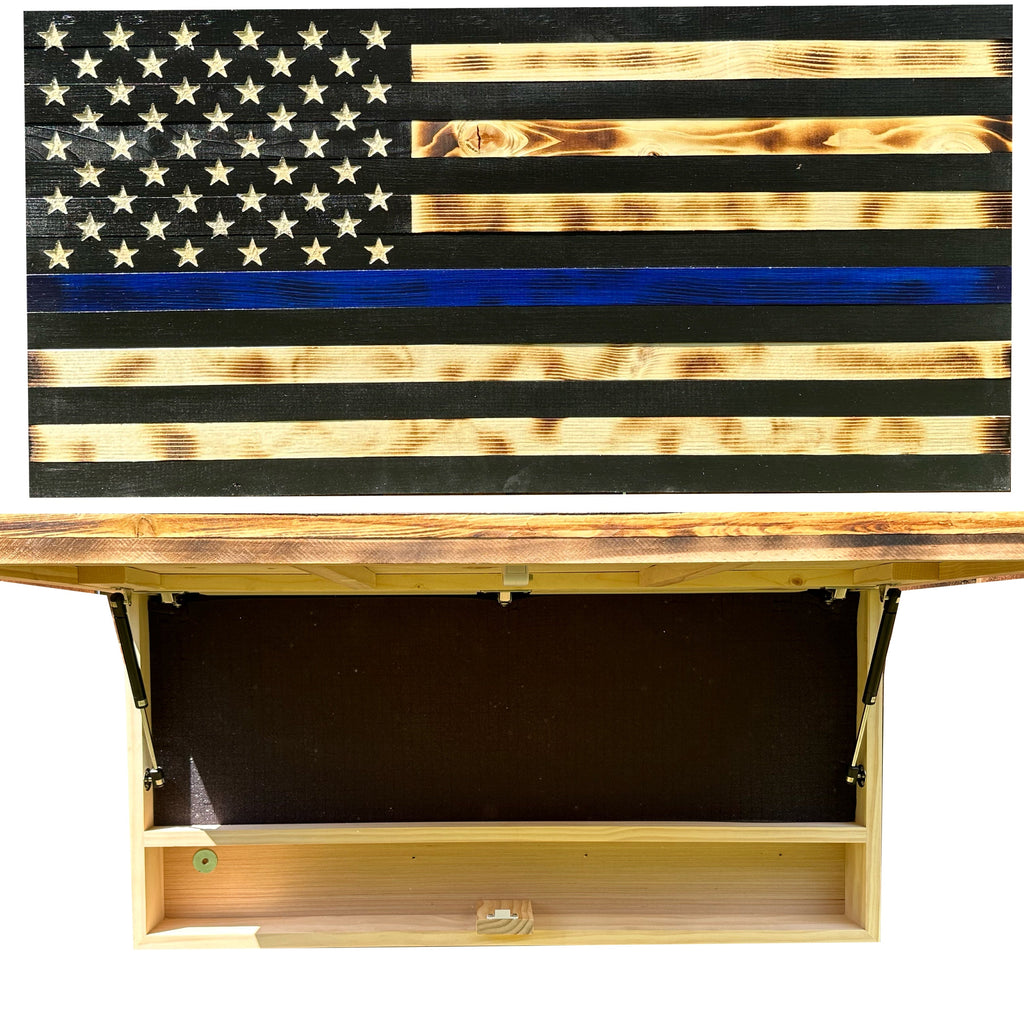 Thin Blue Line Flag Concealment Safe — Long-Gun Capacity