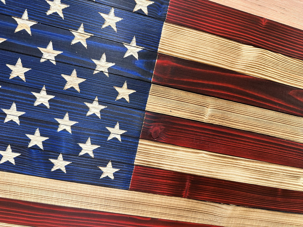 Large American Flag Concealment Safe — Red & Blue, Long-Gun Capacity