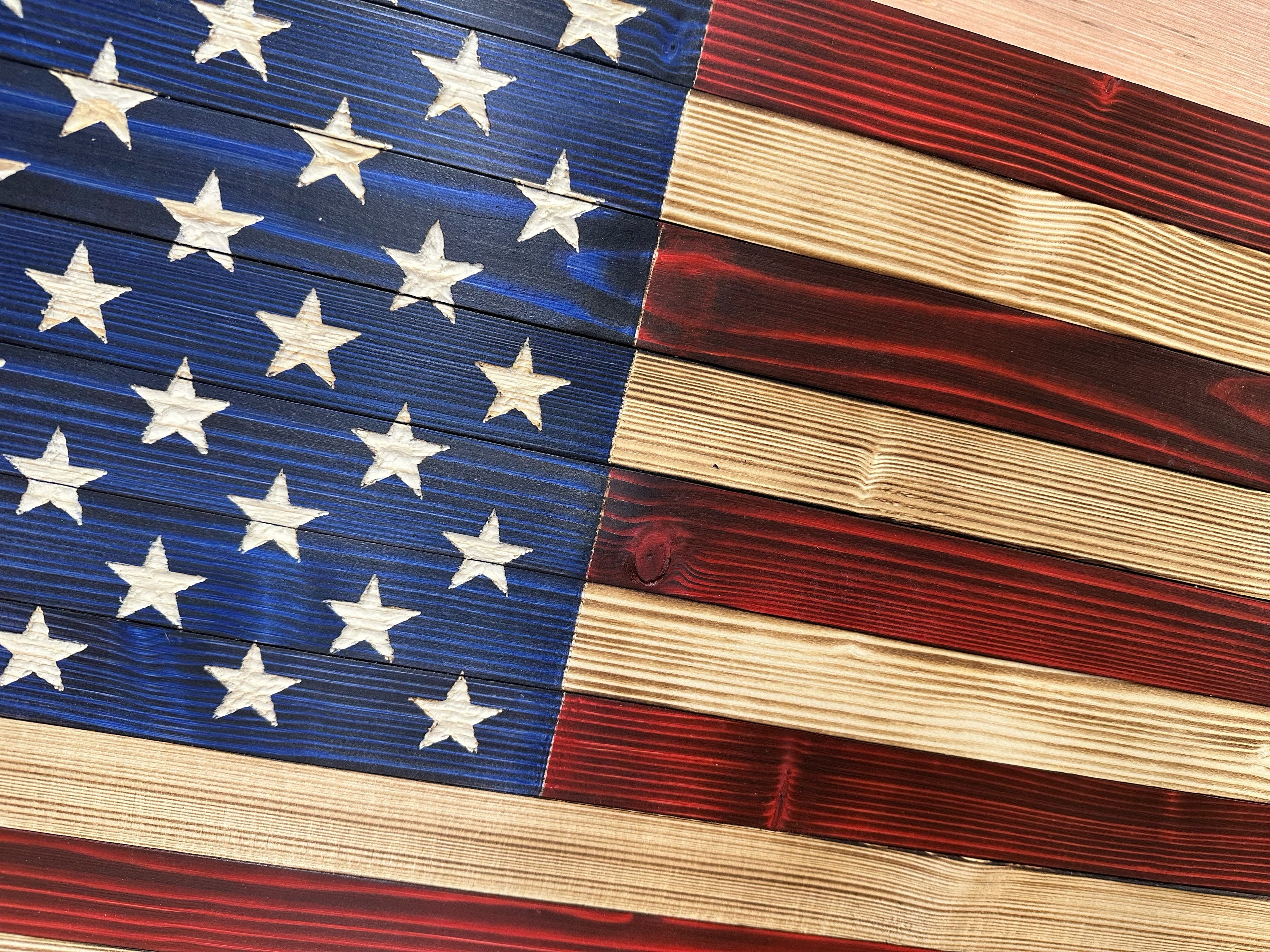 Large American Flag Concealment Safe — Red & Blue, Long-Gun Capacity