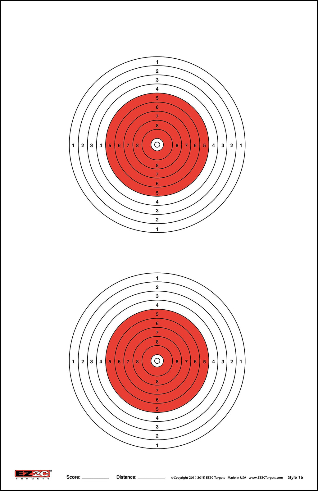 50-Meter Air Gun Target #16 — 11×17 (25-Pack)