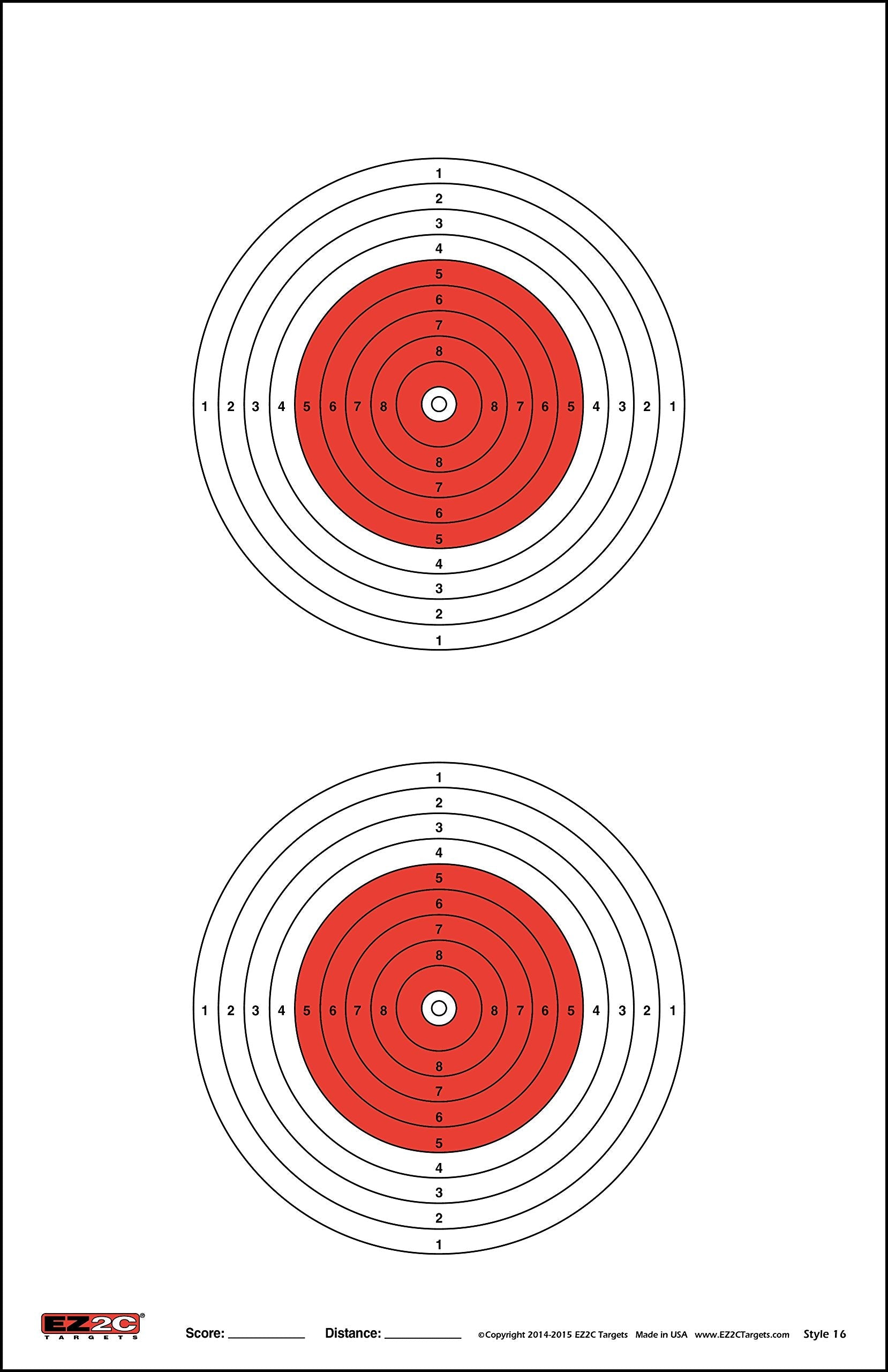 50-Meter Air Gun Target #16 — 11×17 (25-Pack)