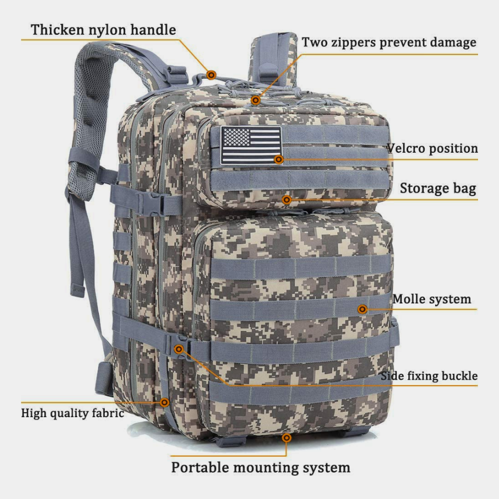 JupiterGear Military 3P Tactical 45L Backpack — 3-Day Assault Pack
