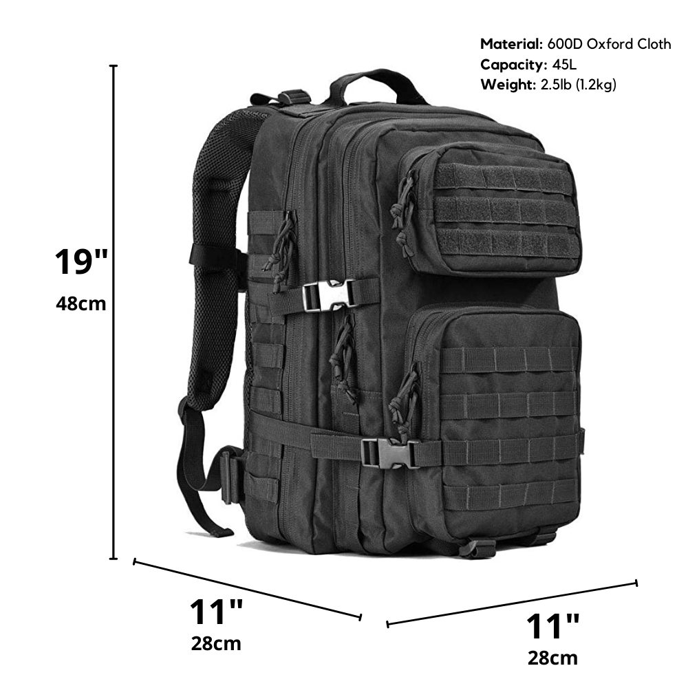 JupiterGear Military 3P Tactical 45L Backpack — 3-Day Assault Pack