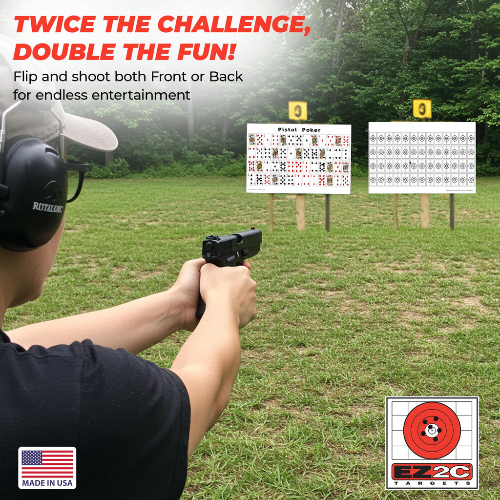 Pistol Poker Target — 12×18 (20-Pack)